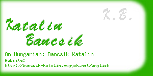 katalin bancsik business card